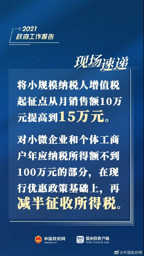 2021兩會重磅消息！增值稅起征點提高！